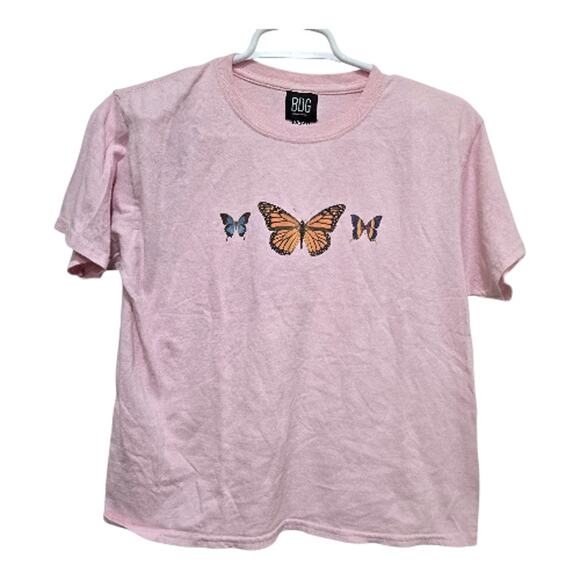 BDG Pink Butterfly Graphic Tee Urban Outfitters S/M - Picture 1 of 8